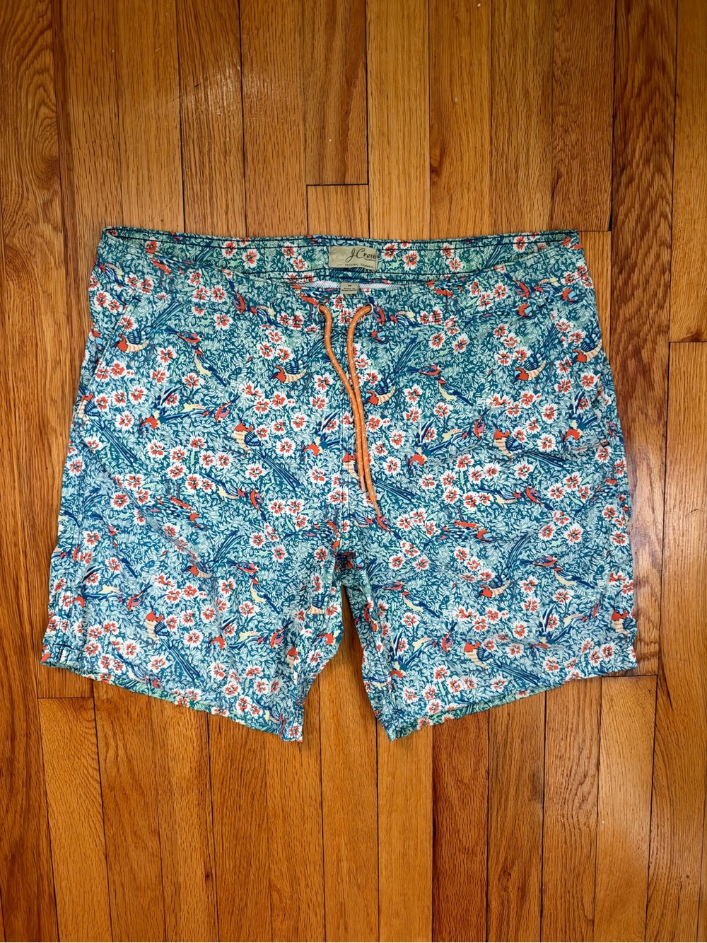 J. Crew Original Swimwear Men's Size Medium Tropical Swim Trunks 8" Inseam